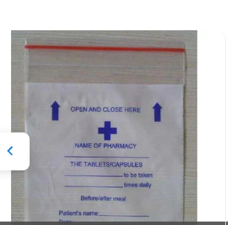 LDPE Medicine Ziplock Bag ASTM D 5511